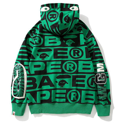 Bape Fully printed shark hooded sweatshirt