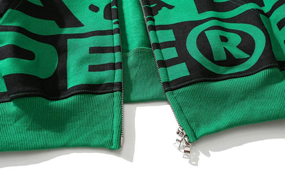 Bape Fully printed shark hooded sweatshirt